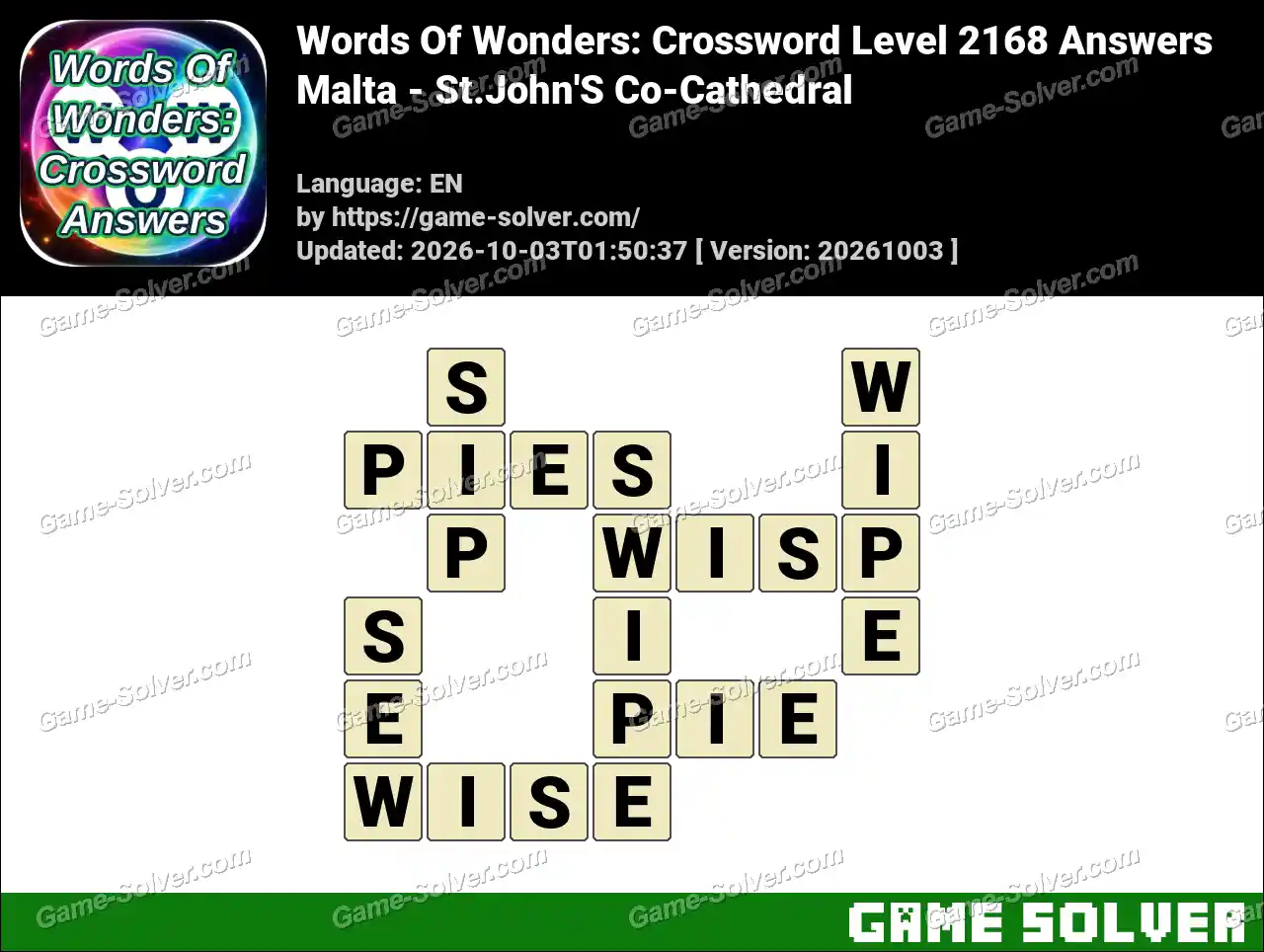 Words Of Wonders: Crossword Level 2168 Answers – Malta – St.John’S Co-Cathedral